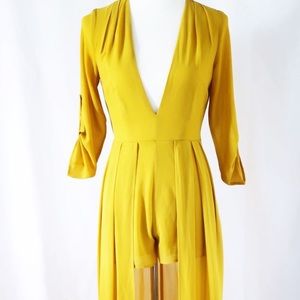 Mustard color romper dress